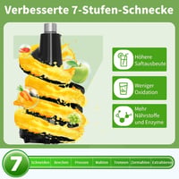 AIRMSEN Lassú Gyümölcscentrifuga 82mm Nyílással, 450W BPA-Mentes Hidegprés Turmixgép Ezüst 4