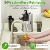 AIRMSEN Lassú Gyümölcscentrifuga 82mm Nyílással, 450W BPA-Mentes Hidegprés Turmixgép Ezüst 7