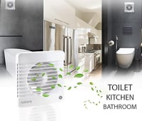 Airope 100 mm Páraérzékelős Ventilátor Visszacsapó Szeleppel, Szúnyoghálóval, 7W, Csendes Fürdőszoba Konyha Wc Szellőztetéshez 5