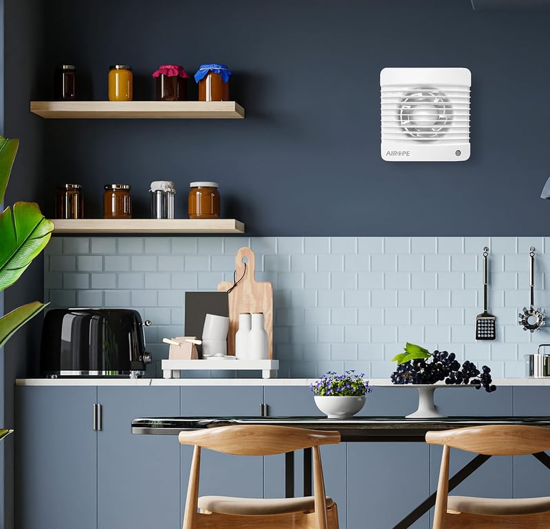 Airope 100 mm Páraérzékelős Ventilátor Visszacsapó Szeleppel, Szúnyoghálóval, 7W, Csendes Fürdőszoba Konyha Wc Szellőztetéshez