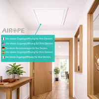 Airope 300x600 mm Biele oceľové revízne dvierka s posuvným mechanizmom a západkou, na strop a stenu, otváranie vľavo/vpravo, pre vodomery, vane a potrubia 4