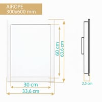 Airope 300x600 mm Biele oceľové revízne dvierka s posuvným mechanizmom a západkou, na strop a stenu, otváranie vľavo/vpravo, pre vodomery, vane a potrubia 3