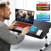 AirOpen Állítható Laptop Asztal Ágyhoz, Hűtővel és Fiókkal, 60x34cm, Fekete 3