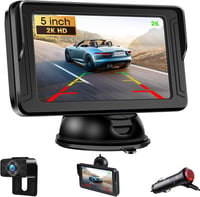 Airpuxem 2K Tolatókamera 5 Colos Monitorral - Fúrás Nélküli, IP69 Vízálló, Éjjellátó Funkció, Egyszerű Telepítés, 12V, SUV/Pickup/Lakóautó K 1