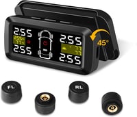 Airpuxem TPMS Abroncsnyomás Figyelő Rendszer - Napelemes, 0,01 Bar Pontosságú, 3,5" Kijelzővel, 4 Külső Szenzorral, 2/4 Kerék Módban 1