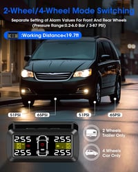 Airpuxem TPMS Abroncsnyomás Figyelő Rendszer - Napelemes, 0,01 Bar Pontosságú, 3,5" Kijelzővel, 4 Külső Szenzorral, 2/4 Kerék Módban 2