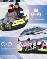 AirsFish Felfújható Hócsúszda Vonókötelel, Téli Száncsalád Sporthoz 7