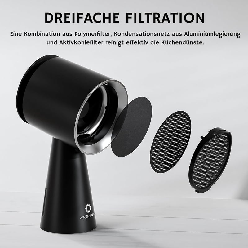 Airthereal RH180B hordozható páraelszívó, 180 m³/h, 3 fokozat, 4x4000 mAh