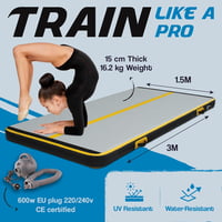 AirTrack Nordic Carbon Felfújható Tornaszőnyeg 300 x 150 x 15 cm Légszivattyúval Tornához Cheerleadinghez 3