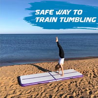 AirTrack Nordic Felfújható Tornaszőnyeg 600 x 100 x 10 cm - Kék PVC Légszőnyeg Pumpával Tornához, Jógához, Otthoni Edzéshez - Tartós, Könnyen Hordozható 2
