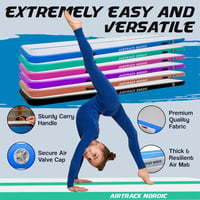 AirTrack Nordic Felfújható Tornaszőnyeg 600 x 100 x 10 cm - Kék PVC Légszőnyeg Pumpával Tornához, Jógához, Otthoni Edzéshez - Tartós, Könnyen Hordozható 4