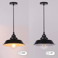 AIRTWESD Ipari Függőlámpa E27 Foglalattal, Retro Fém Ernyő, Vintage Mennyezeti Lámpa Konyhába és Étterembe (Izzó Nélkül) 3