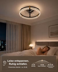 Ventilator de tavan Airwit 48 cm cu lampă, telecomandă, reglabil, motor DC silențios, 6 trepte, reversibil, 3000-6500K, temporizator 6