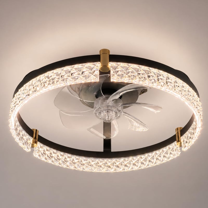 Ventilator de tavan Airwit 48 cm cu lampă, telecomandă, reglabil, motor DC silențios, 6 trepte, reversibil, 3000-6500K, temporizator