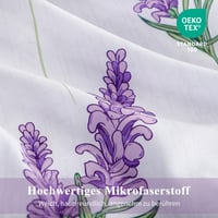 Aisbo Set posteljine od mikrovlakana 135x200 cm, 4 dijela - Navlaka za poplun s uzorkom lavande i ljubičastog cvijeća s patentnim zatvaračem + 2 jastučnice 80x80 cm Oek 7