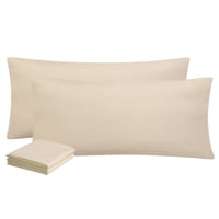 Aisbo Obliečka na vankúš 40x80 cm 2 ks – Khaki obliečka z mikrovlákna so zipsom, Oeko-Tex, mäkká a nežehlivá 1