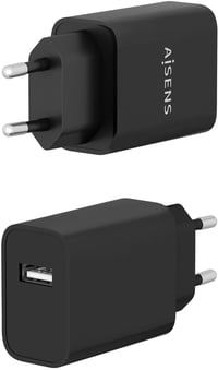 AISENS 10W USB töltő 5V/2A fekete gyors töltés 3