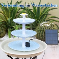 AISITIN Napelemes Madárfürdő Szolár Szökőkút 3 Szintes Etetővel Kertdísz - Blue 5