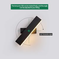 Aiskdan LED fali lámpa 360° forgatható 7W meleg fehér 3500K 31cm 2