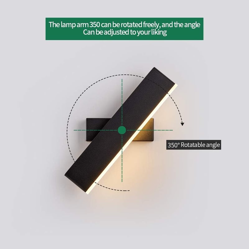 Aiskdan LED fali lámpa 360° forgatható 7W meleg fehér 3500K 31cm