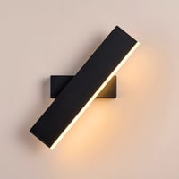 Aiskdan LED zidna svjetiljka 360° rotirajuća 7W toplo bijela 3500K - crna - 31 cm 2