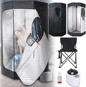 Saună portabilă Aisny 1200W cu generator de abur, 180 cm, temporizator, 9 trepte