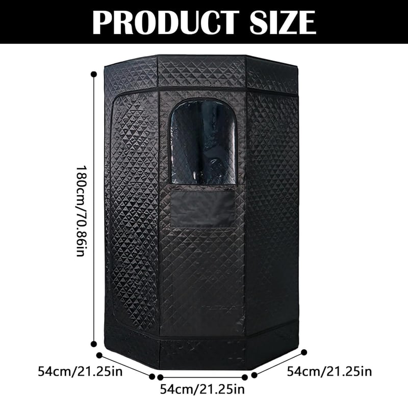 Aisny 1200W Hordozható Szaunakabin Gőzgenerátorral 180cm Időzítő 9 Fokozat