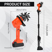 Motocoasă/sapă electrică cu acumulator Aisny 21 V, 2 acumulatori de 3000 mAh, mâner 1,3 m, 4 lame metalice, lățime de lucru 10 cm, adâncime de lucru 10 cm 6