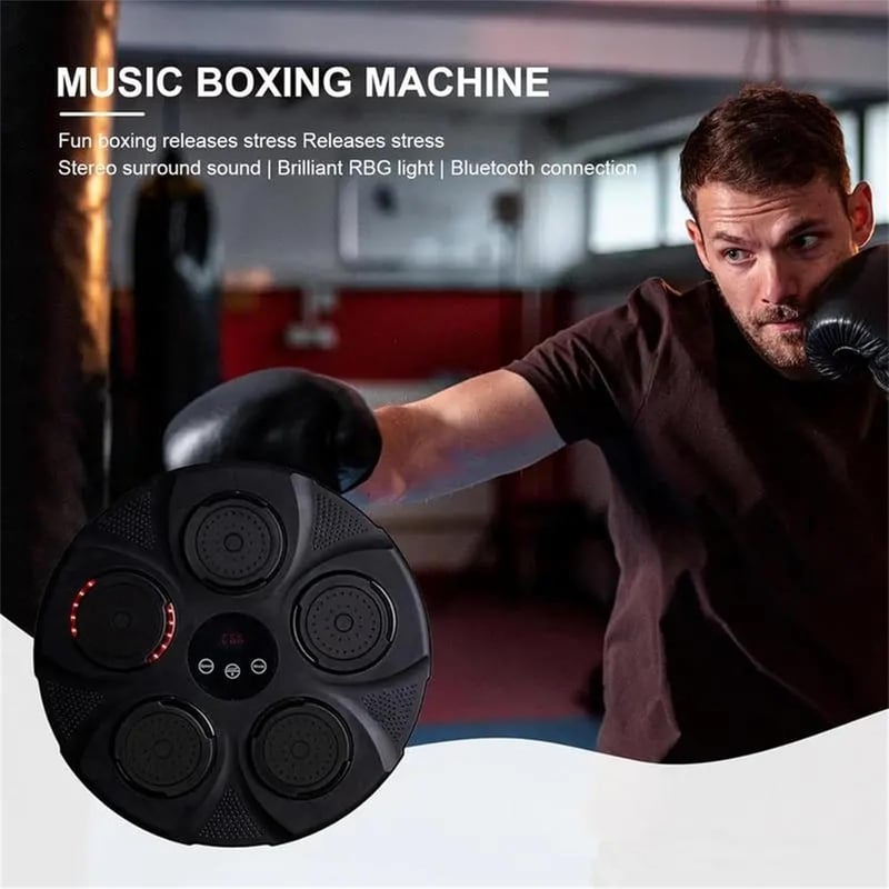 Aisny Bluetooth Zenés Boxgép - 9 Módú Fali Edzőeszköz RGB Világítással, Állítható Boxzsák Férfiaknak és Nőknek, Erőnlét Fejlesztéshez és Fog