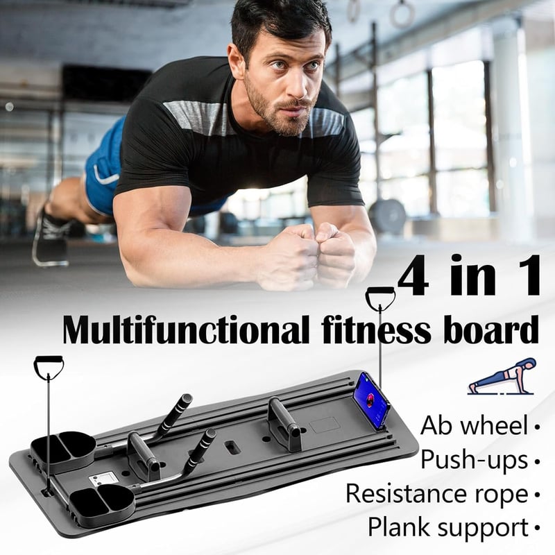 Aisny Összecsukható Pilates Reformer Pad LED Számlálóval - Multifunkciós Edzőpad Automata Visszarúgással és Állítható Fogantyúval, Rózsaszín
