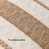 Aisybaklyn Husă de pernă 40x40 cm 2 buc. Husă de pernă decorativă din bumbac în stil Boho pentru canapea, cu dungi maro, țesută, texturată, stil modern de fermă, pentru living și dormitor 4