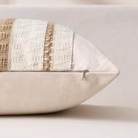 Aisybaklyn Husă de pernă 40x40 cm 2 buc. Husă de pernă decorativă din bumbac în stil Boho pentru canapea, cu dungi maro, țesută, texturată, stil modern de fermă, pentru living și dormitor 7