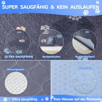 Aitmexcn 2 bucăți Scutece lavabile pentru câini, covorașe super-absorbante pentru căței 121x121 cm 4