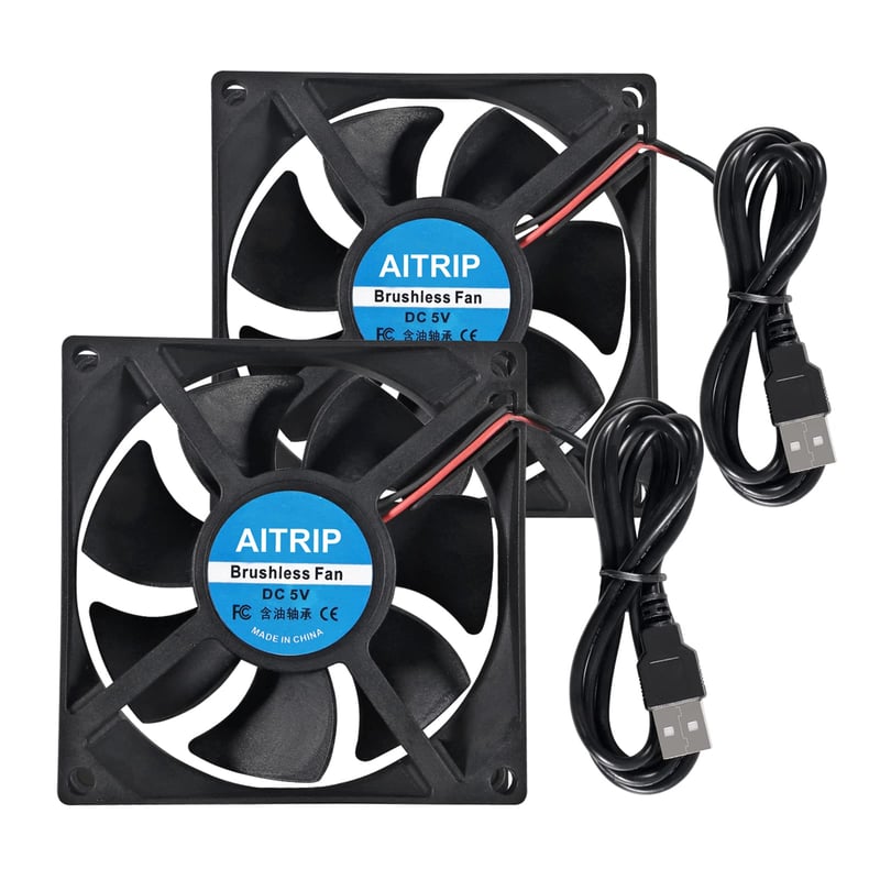 AITRIP Ventilator USB 80mm 5V fără perii 8025 80x25mm DIY PC Carcasă Imprimantă 3D CPU Cooler Radiator 2 buc