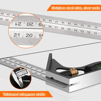 AivaToba Rozsdamentes Szögmérő 300mm 45/90 Fokos Szintezővel Asztaloshoz 7