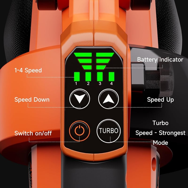 AIVOLT 40V Akkumulátoros Lombszívó és Fúvó 257 km/h Szívóerővel