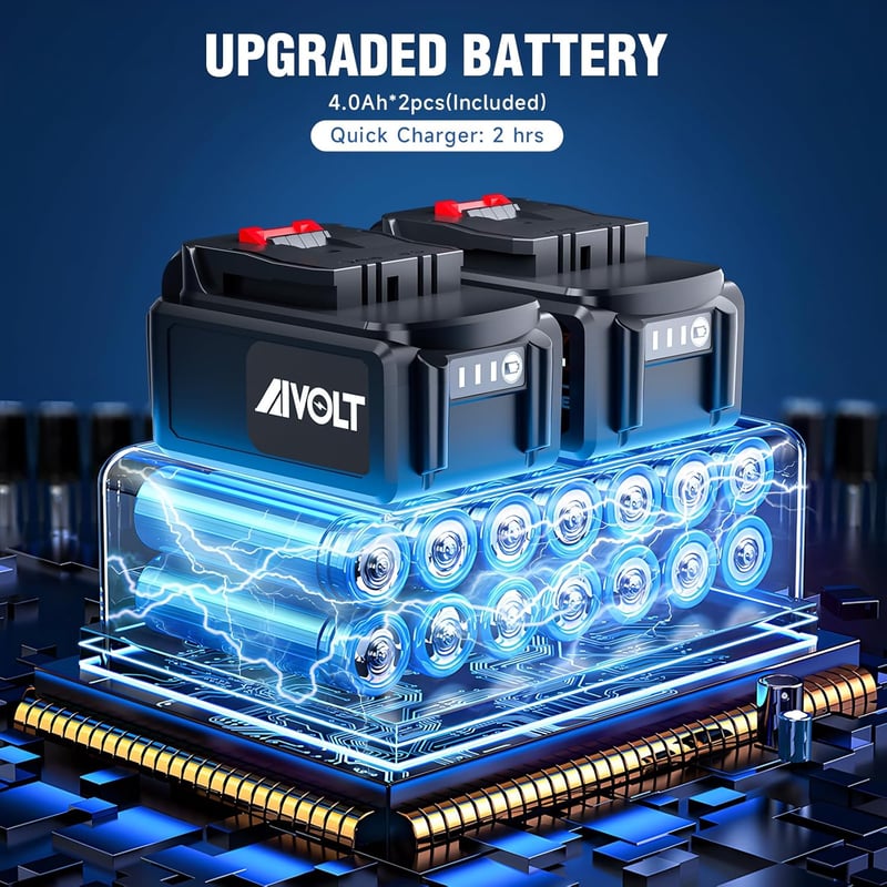AIVOLT 40V akkumulátoros lombszívó és fúvó 8000mAh 40L gyűjtőtáskával