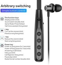 AIYIBEN Y10 Bluetooth 5.2 slúchadlá na krk s mikrofónom, 100-hodinová výdrž batérie, LED indikátor nabíjania, bezdrôtové in-ear slúchadlá s potlačením hluku na behanie 5