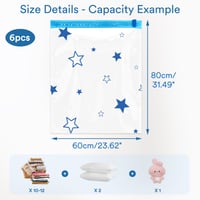 Vákuové vrecia AIyvisun na oblečenie a posteľnú bielizeň 60x80 cm, s pumpou, na prikrývky, vankúše, plachty, úsporné skladovanie — súprava 4 ks 5