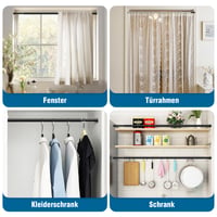 AIZESI Napínacia tyč na záves 60-90 cm, priemer 13 mm, čierna, balenie 2 ks, upevňovacia tyč na okno bez vŕtania 5