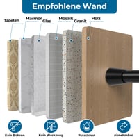 AIZESI Napínacia tyč na záves 60-90 cm, priemer 13 mm, čierna, balenie 2 ks, upevňovacia tyč na okno bez vŕtania 4