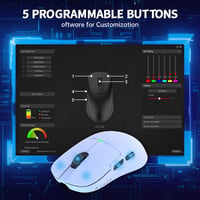 AJAZZ AJ159P Szuperkönyű Vezeték Nélküli Gamer Egér Mágneses Töltőállomással, 56g, PixArt PAW3395 Szenzor, 26000 DPI, PC/Mac Kompatibilis, F 9