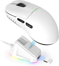 AJAZZ AJ159P Szuperkönyű Vezeték Nélküli Gamer Egér Mágneses Töltőállomással, 56g, PixArt PAW3395 Szenzor, 26000 DPI, PC/Mac Kompatibilis, F 1