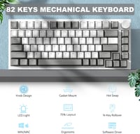 AJAZZ AK820 75% Mechanikus Billentyűzet Hot Swap Linear Switch 82 Gomb CNC Hangerő Szabályozó Szürke Fehér PC MAC 2