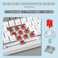 AJAZZ AK820 75% Mechanikus Billentyűzet Hot Swap Linear Switch 82 Gomb CNC Hangerő Szabályozó Szürke Fehér PC MAC 4