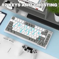 AJAZZ AK820 75% Mechanikus Billentyűzet Hot Swap Linear Switch 82 Gomb CNC Hangerő Szabályozó Szürke Fehér PC MAC 8