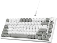 AJAZZ AK820 75% Mechanikus Billentyűzet Hot Swap Linear Switch 82 Gomb CNC Hangerő Szabályozó Szürke Fehér PC MAC 1