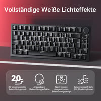 Mehanička tipkovnica AJAZZ AK820, 75% Hot-Swap, njemački QWERTZ raspored, PBT kapice tipki, kotačić za glasnoću, 5-slojna zvučna izolacija, 82 tipke, crna 6