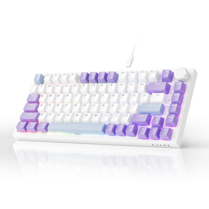 Mechanická herná klávesnica AJAZZ AK820, 82 kláves, RGB podsvietenie, Hot-Swap, PBT klávesy, ovládanie hlasitosti, kompatibilná s Windows/MacOS/Linux