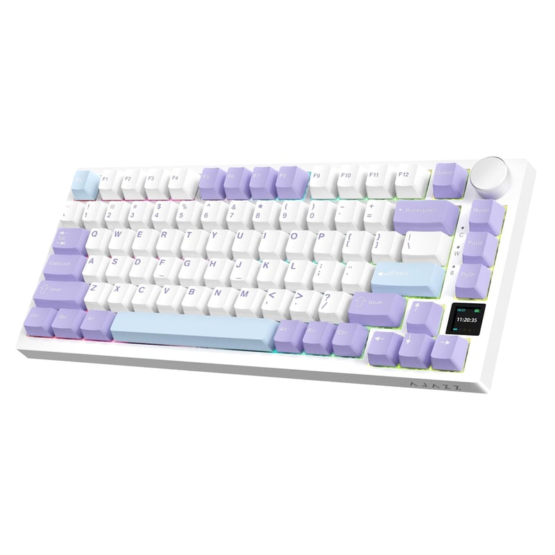AJAZZ AK820PRO 75% TKL Mechanikus Gamer Billentyűzet - Vezeték Nélküli/Bluetooth/USB-C, RGB Háttérvilágítás, TFT Kijelző, Hotswap